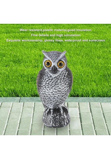 Tenfowee Plastik Baykuş Kuş Kovucu - Bahçe İçin Su Geçirmez Güneşsiz - Gerçekçi Tasarım Orman Hayvanı Engelleyici