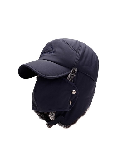 Erkekler İçin Sıcak Tutan Kadife Kışlık Şapka, Orta Yaş Ve Üzeri İçin Konforlu Tasarım, Soğuk Hava Ve Dış Mekan Kullanımına Uygun Kulak Koruyuculu Kalın Şapka Modelleri Mavi