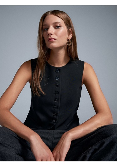 Dilvin 60600 Pensli Yelek-siyah Siyah