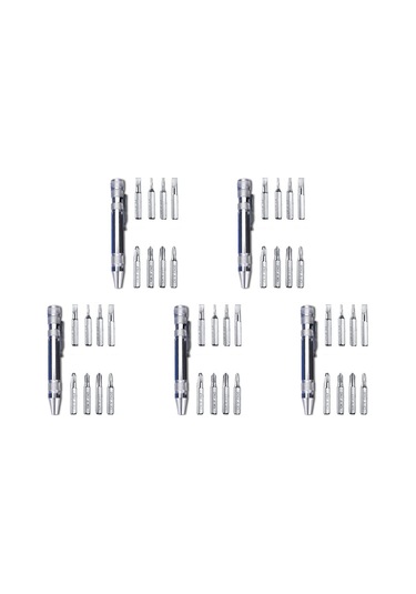 Leasetake Adet Kalem Tornavida Seti Alüminyum Alaşımlı Kalem Tipi El Vidalı Tornavida Gümüş