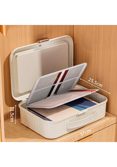 Homyl Belge Saklama Kutusu Çok Katmanlı Dosya Düzenleyici Beyaz