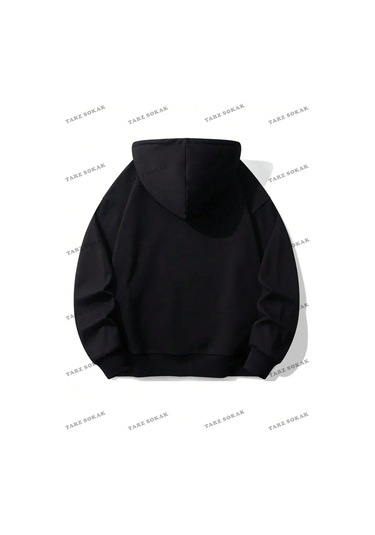 Y2k Trend Sezon Unisex Retro Sweatshırt Kapşonlu Kod 1554 Trz1179 Siyah