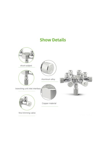 Xiyyadms Çoklu Akvaryumlar İçin Hassas Co2 Ayarlı Mikro Valf W02-02 - İki Yollu Co2 Dağıtıcı