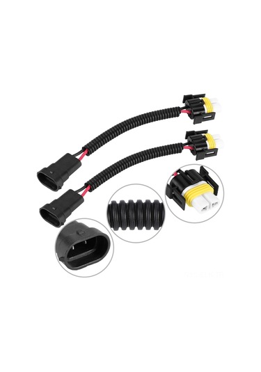 Xindoker H11 Faro Bulb Bağlantı Kablosu, 9006/hb4/9012 Uyumlu, Porselen Malzeme, Plug & Play, 2 Adet Seti
