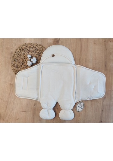 Soft Yumuşak Ayaklı Bebek Kundağı Unisex Bebek Dış Kundak Battaniyesi Hastane Çıkışı Uyku Tulumu Ekru