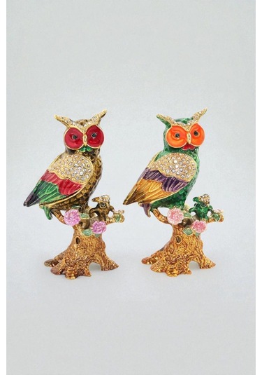 Renkli Baykuş Biblo Tünemiş Baykuş Figürü