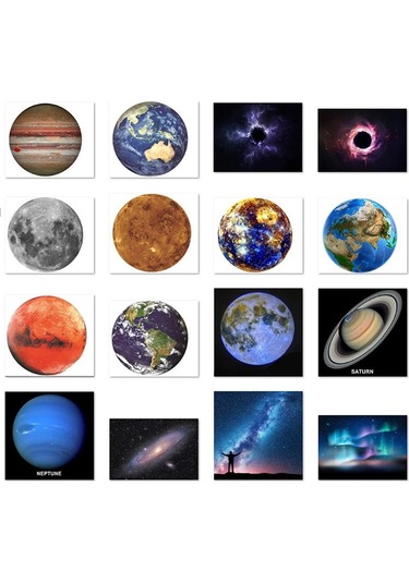 Jms Ay Galaxy Projeksiyon Lambası Yaratıcı Atmosfer Gece Işığı Lambası 16 Kart Sayfaları Çok Renkli