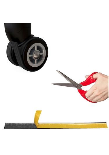 Kesilip Ayarlanabilir Silikon Bavul Teker Kılıfı Al4830 8 Adet Siyah