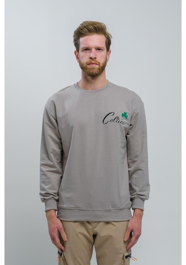 Celtics Önü Ve Arkası Baskılı Düşük Omuz Unisex Bisiklet Yaka Swe