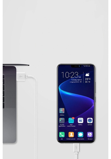 Abatech Micro-usb & Usb-a Data Ve Şarj Kablosu Beyaz