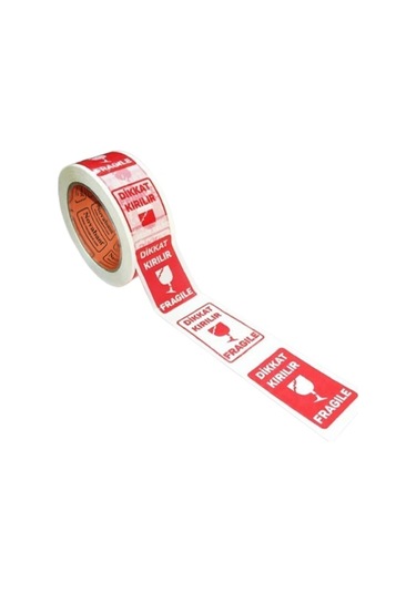 Dikkat Kırılır Fragile Baskılı Koli Bandı 45x100 - 6'lı Paket 6'lı Paket