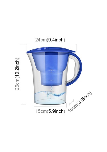 Sones 1.3l Taşınabilir Ev Mutfak Aktif Karbon Filtre Soğuk Su Şişesi Mavi