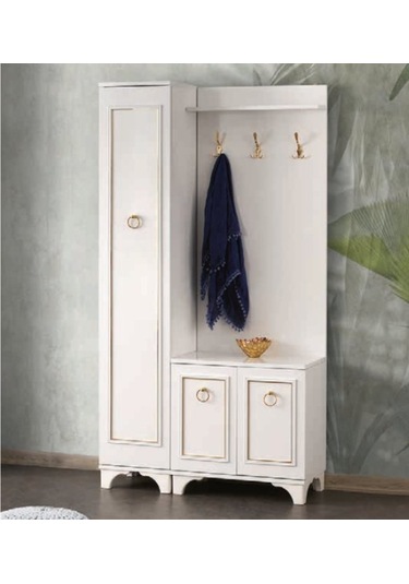 Bera Beyaz 3 Kapılı Elif Portmanto Beyaz