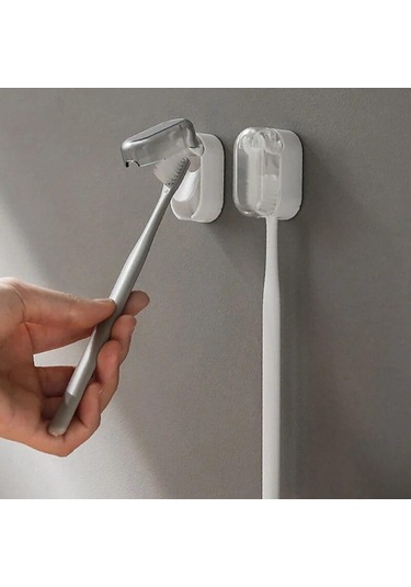 Beyaz Diş Fırçalığı Tozsuz Yenilikçi Ev İçin Gerekli Toz Geçirmez Şık Tasarım Özelliği Duvara Monte Beyaz