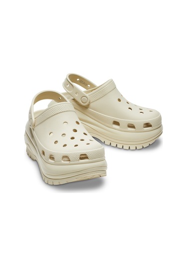 Crocs Classic Mega Crush Kadın Krem Terlik Düz 207988 KREM Krem