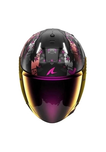 Şeffaf Vizör + Shark Skwal İ3 Jet Hellcat Iridyum Vizörlü Yarım Kask Mor