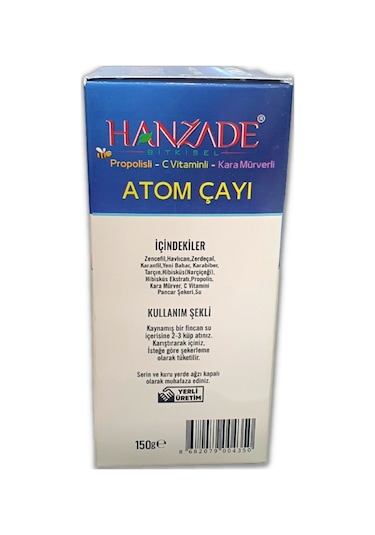 Hanzade Bitkisel Propolisli C Vitaminli Kara Mürverli Atom Çayı 3 x 150 G