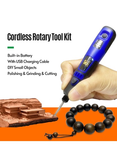 Springsun Şarj Edilebilir Mini El Taşlama Makinesi - 3 Hız Ayarı, 24 Parça Aksesuar İle Hassas Dıy İşleri İçin