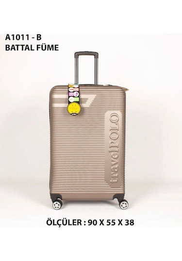 Travel Polo Xxlbattal Boy Dev Boy 90 Cm Valiz & Bavul Füme