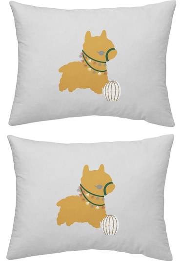 Maki %100 Pamuklu Lama Gri 2 Adet 50X70 Yastık Kılıfı