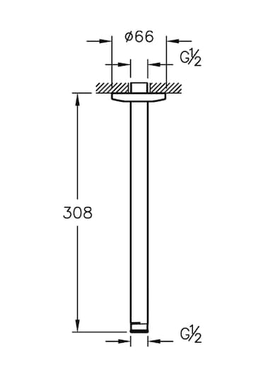 Artema A4565074 Tavandan Duş Dirseği Soft Altın