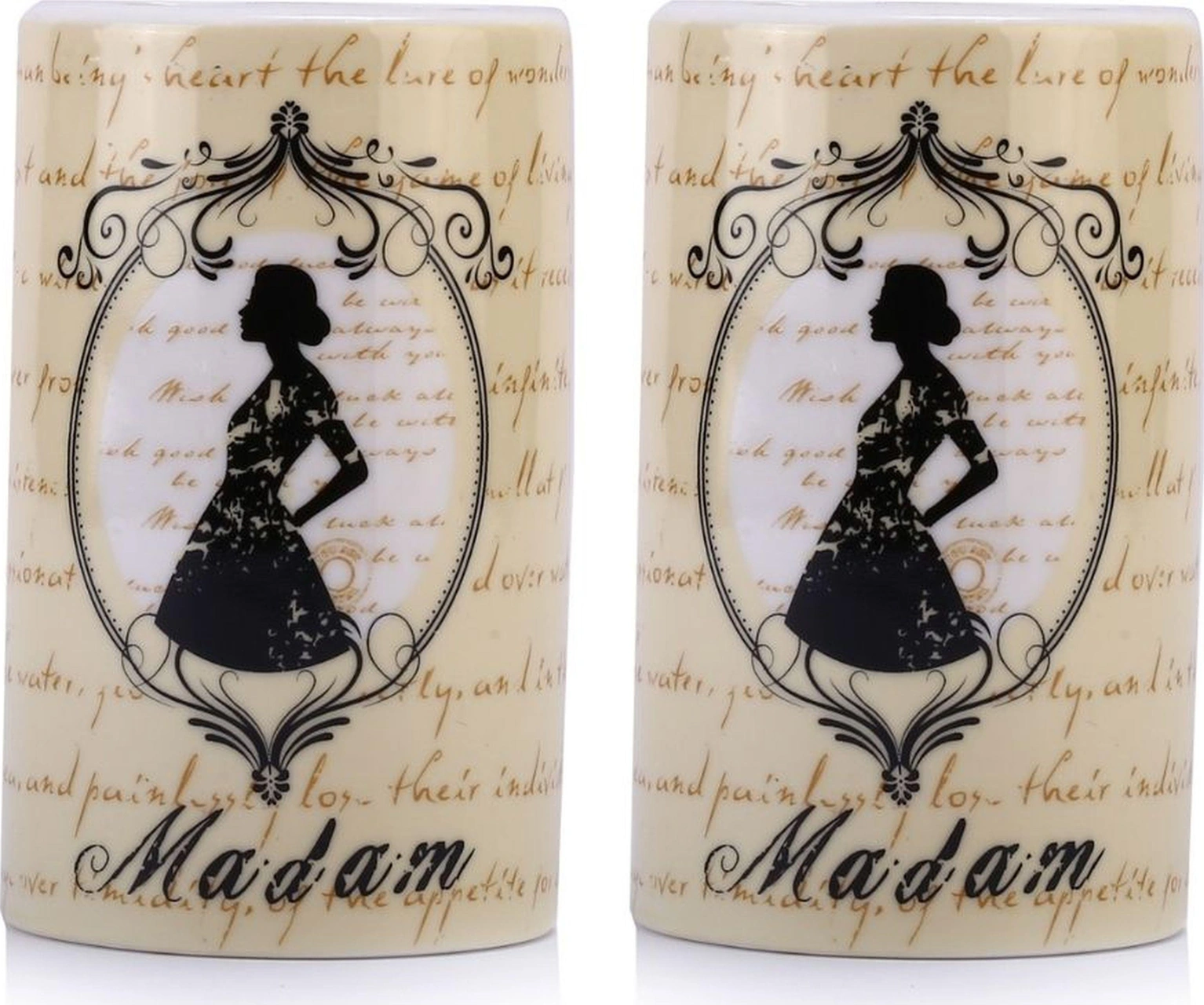 2 Adet Seramik Diş Fırçalık Madam Desenli 7x7x11cm Banyo Seti Çok Renkli