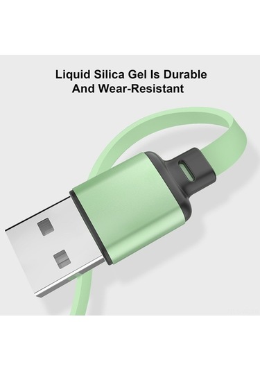 Willowhaven 3'lü Kollu Hızlı Şarj Kablosu - Sıvı Silikon, Genişletilebilir, Universal Renkli