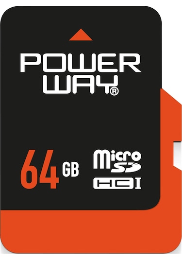 Powerway 64 GB MicroSDHC Class 10 Hafıza Kartı + Adaptör