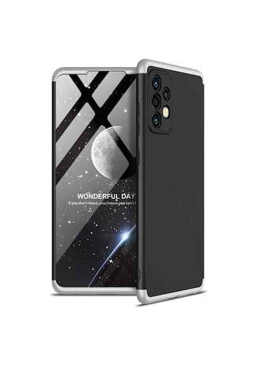 Samsung Uyumlu Galaxy A72 Kılıf Zore Ays Kapak Siyah-Gri