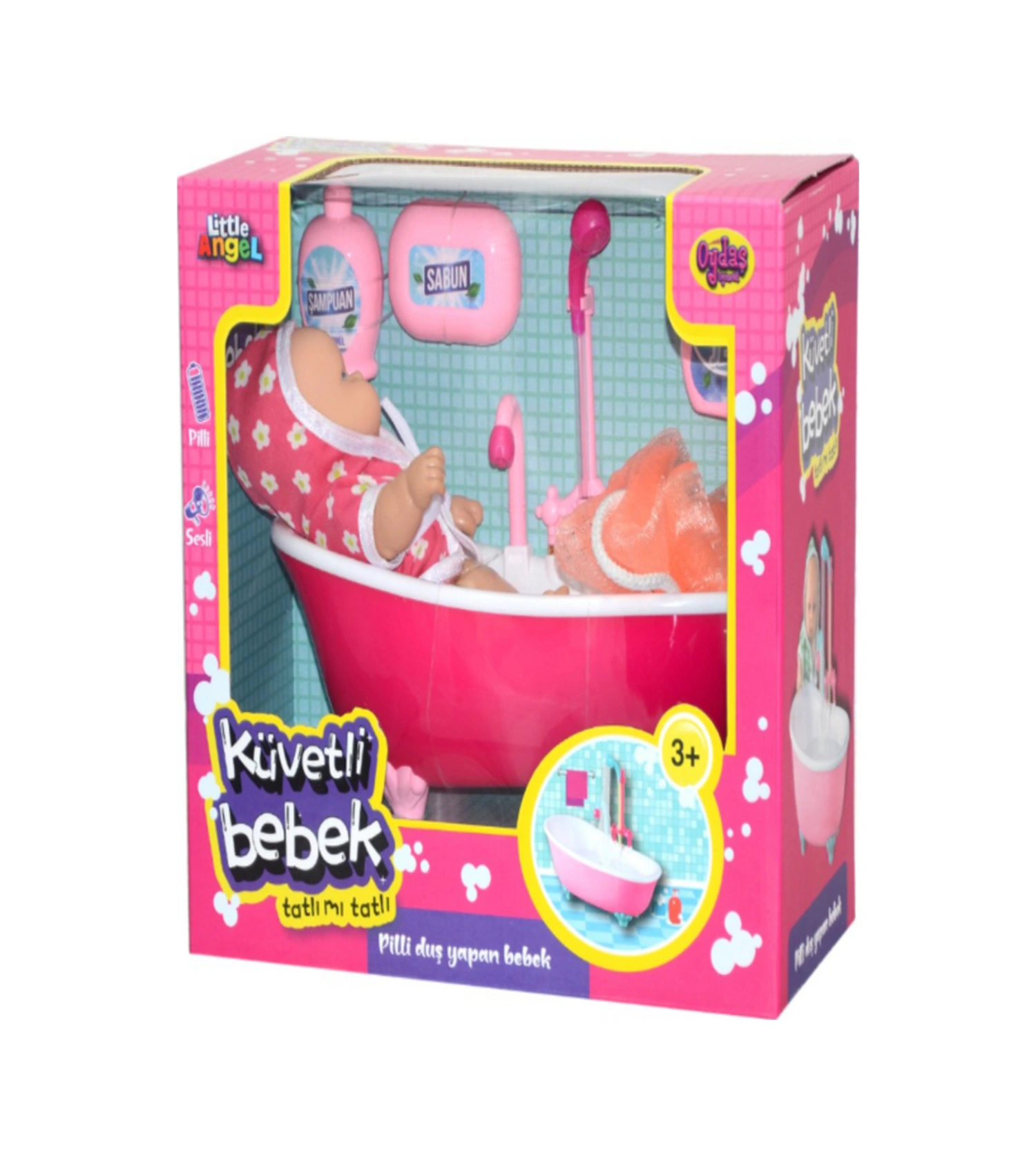 Toys 2605 Sesli Ve Pilli Küvette Duş Yapan Bebek