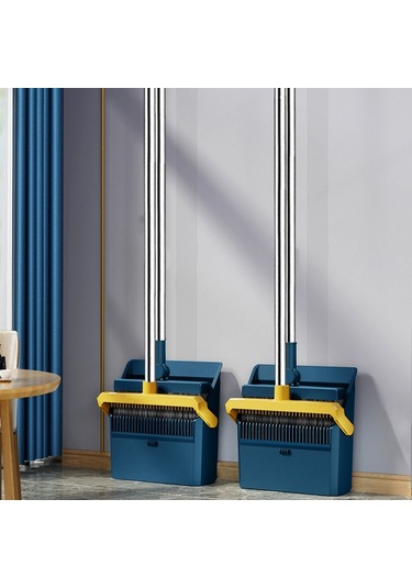 Sones Çift Taraflı Diş Kazıma Süpürge Ve Faraş Seti, Stil: Manyetik Mavi