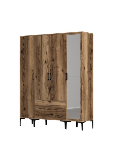 Variant Kumsal 4 Kapılı Str Gardrop - Ceviz / Ceviz