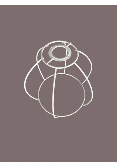 Yarım Küre Avize Teli , İskeleti 20x24 Cm Beyaz Statik Boyalı Duy Takımı Dahil Beyaz