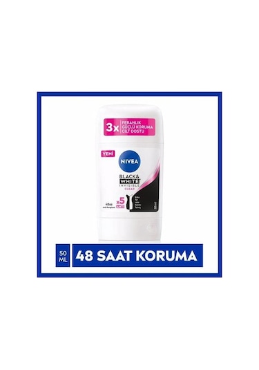 Nivea Women Black&White İnvisible Clear Stick Deodorant 50 ml