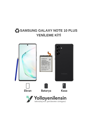Samsung Galaxy Uyumlu Note 10 Plus  Kiti Ekran + Batarya + Arka Kasa e Eş Değer Kalite