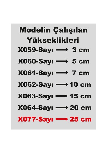 Stencil Rakam Boyama Şablonu X077-sayı Rakam Yüksekliği 25 Cm