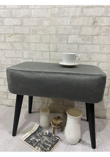 Puf,, Ahşap Siyah Ayak ,ince Zarif ,spor Dikiş, Modern Tasarım ,ş