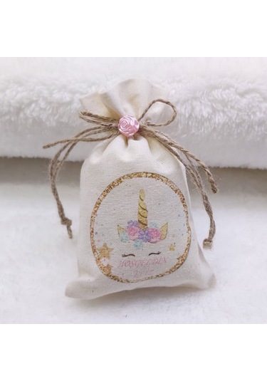 Unicorn Baskılı Lavanta Kesesi Bebek Hediyesi, Bebek Mev(30 Adet)
