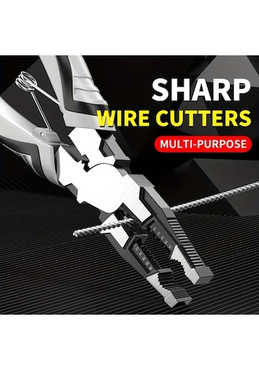 Vkemall Elektrikçi İçin Çok Fonksiyonlu Pançolar - Uçlu/kesici/teli Açan, 6"/8"/9" Boyutları, Kaymazsız Kollü, Krom Vanadyum Çeliği Tüm Saçlar