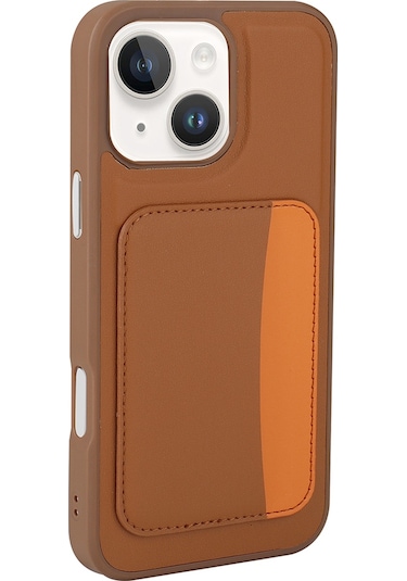 Thegencoo Apple, Uyumlu iPhone 13 Kılıf Kartlıklı Zore X-kart Silikon Kapak - Siyah