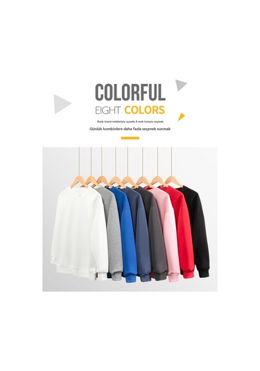 Ağır Ve Rahat, Yuvarlak Yakalı, Pamuk Karışımlı, Çift Taraflı Kadın Sweatshirt Klein Mavisi