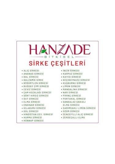 Hanzade Bitkisel Zencefilli Alıç + Zerdeçallı Elma Sirkesi 500 ML