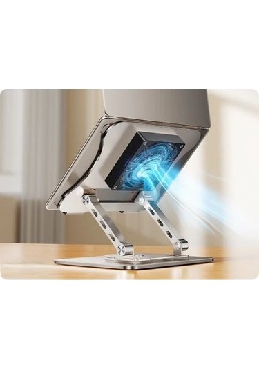 Daytona J41 360 Döner Metal Fanlı Notebook Stand, Açık Gri