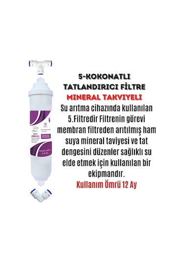 Kapalı Kasa Su Arıtma Cihazları Uyumlu Standart Membranlı 5'li Filtre Seti