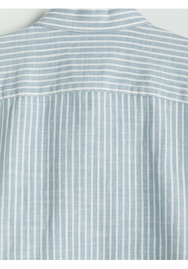 Lc Waikiki Mavi Regular Fit Çizgili Dokulu Erkek Gömlek