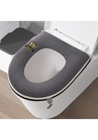 Ev Tipi Tuvalet Dört Mevsim Üniversal Klozet Kapağı Su Geçirmez Kapak Tuvalet Halkası Basit - Gri Gri