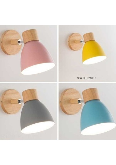 Tongxida Modern Nordic Pembe Duvar Lambası - Yatak Odası/salon Dekorasyonu Şık Ve Pratik Pembe Lamba Pembe