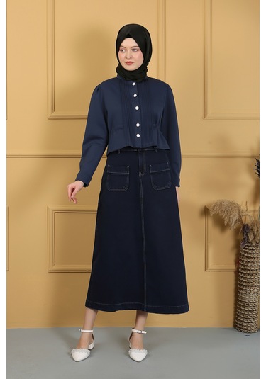 Vellıchor Tesettür Etek Lacivert