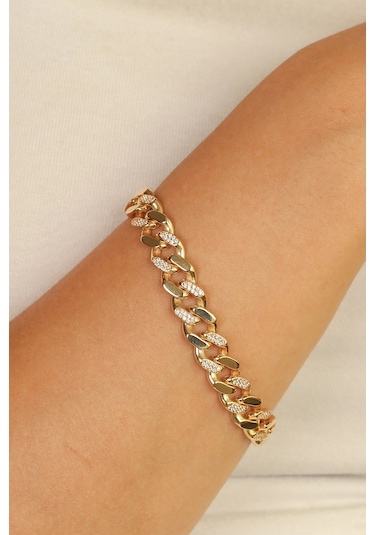 Taşlı Gurmet Altın Bileklik Çok Renkli