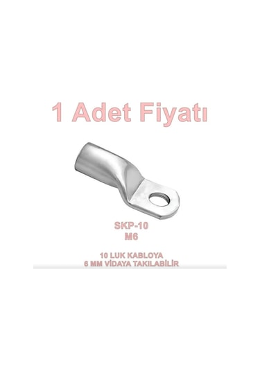 Şafak Skp-10 10luk M6 Sıkmalı Kablo Pabucu 6mm